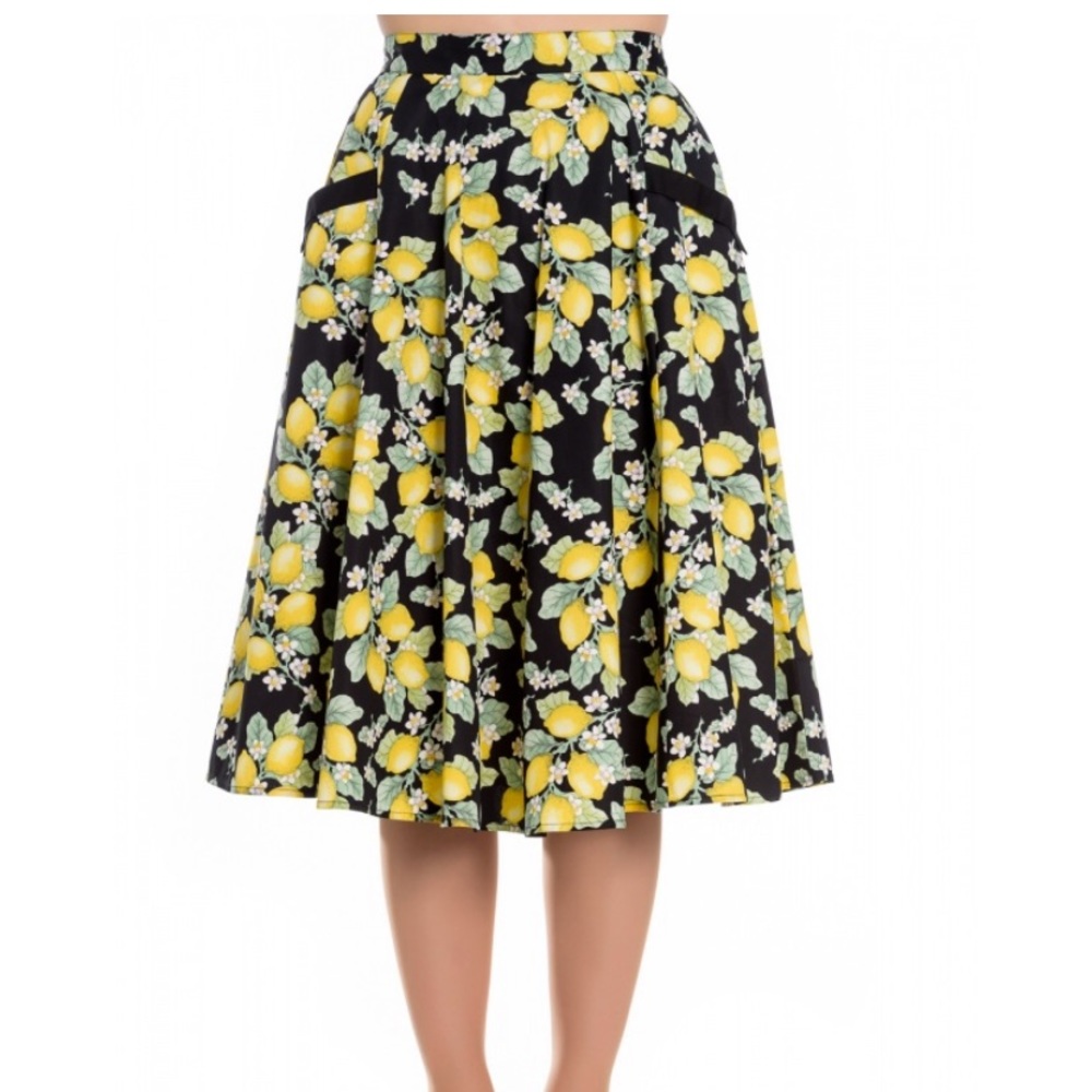 NWOT Hell Bunny Leandra skirt w/Lemons (pockets!)